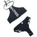 Women Two Piece Bikini Set Sexy Cross Strap Solid Swimwear